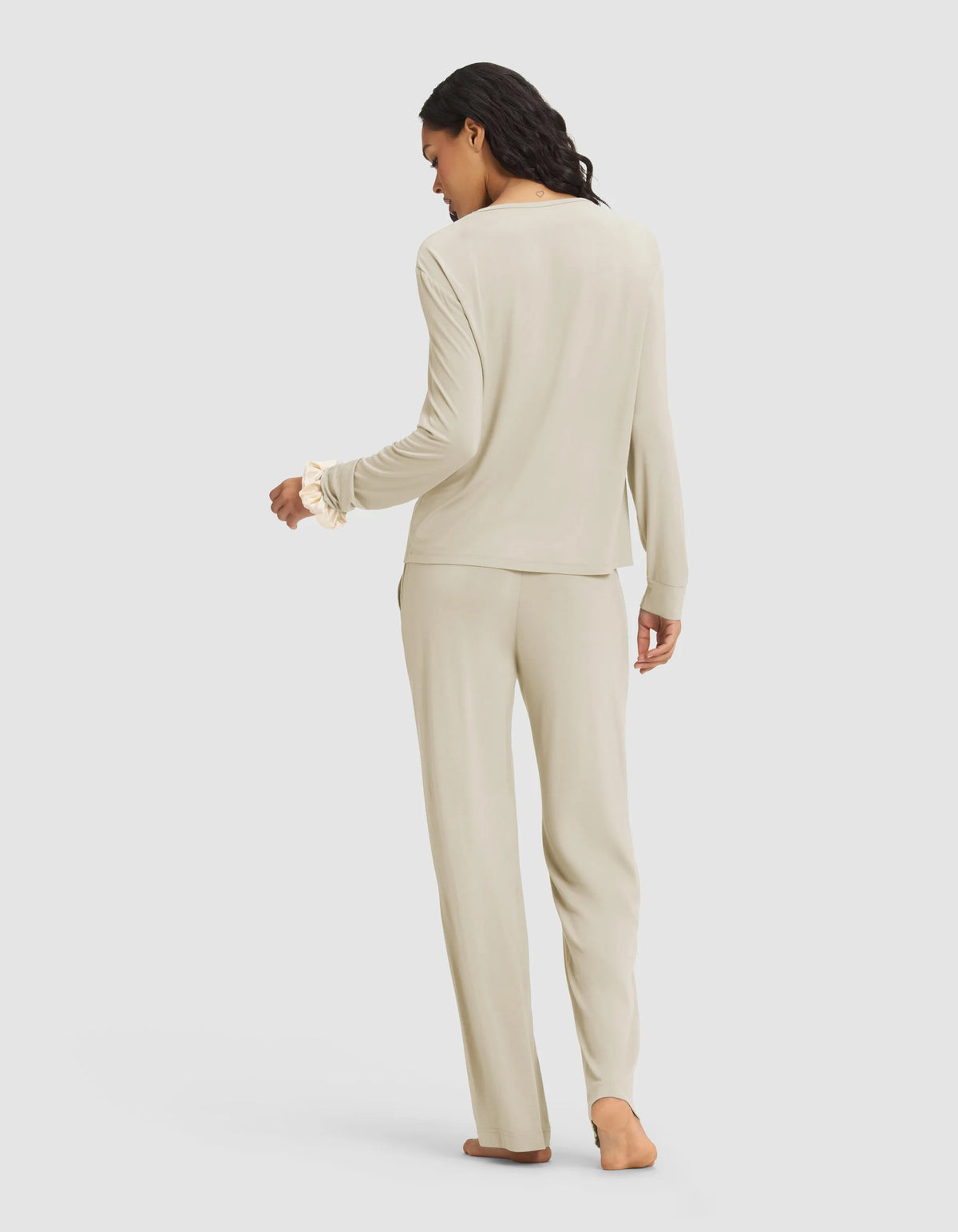 Women's Bamboo Stretch-Knit Long Sleeve Lounge Tee & Pant Set