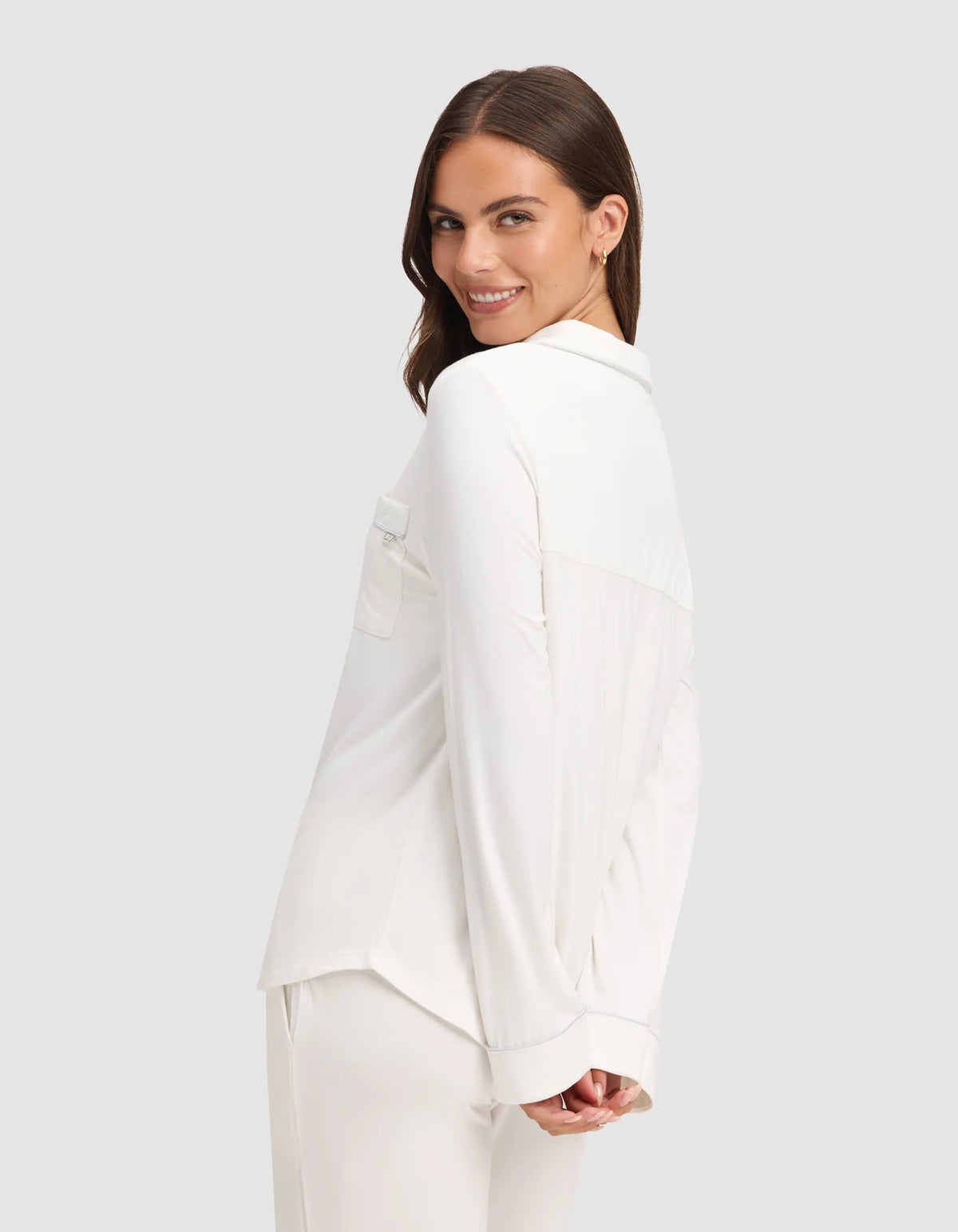 Women's Bamboo Stretch-Knit Long Sleeve Pajama Top - Tall